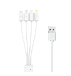 XLayer 214252 USB-kabel 1,5 m USB A USB C/Micro-USB B/Mini-USB B/Lightning Hvid