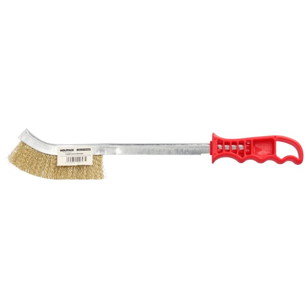Wolfpack Cepillo Manual Acero Latonado Mango Rojo 34 cm.