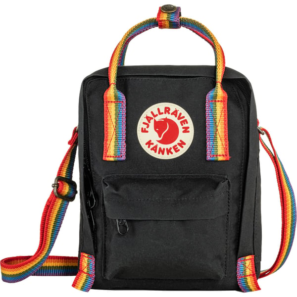 Fjällräven Kanken Rainbow Sling Vinylon Svart Unisex axelremsväska Fjällräven Kanken Rainbow Sling Vinylon Svart Unisex axelremsväska