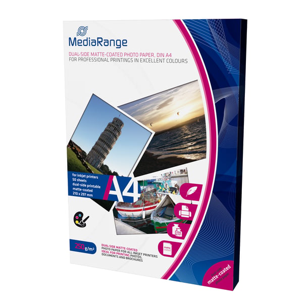 MediaRange MRINK112 fotopapir A4 Hvid Mat