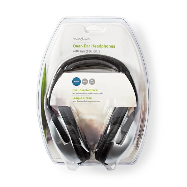 Miniatyrbild 7 av 8: Nedis HPWD1201BK hörlur och headset Hörlurar Kabel Huvudband Musik Svart, Silver