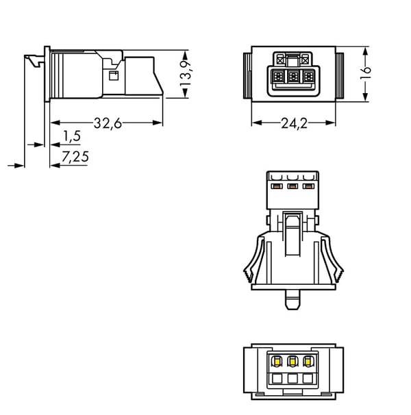 Miniatyrbild 3 av 3: Wago 890-703 kabelkontakter Svart