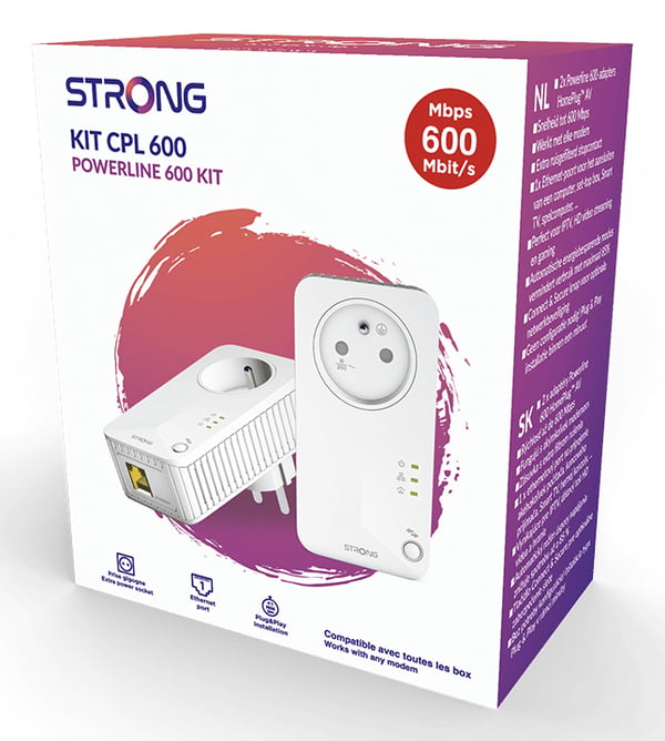 Strong POWERL600DUOFR Power Line netværksadapter 600 Mbit/s Ethernet LAN Hvid 2 stk