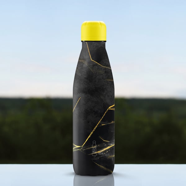 The Steel Bottle #26 Marble 500 ml Rustfrit stål Sort, Guld