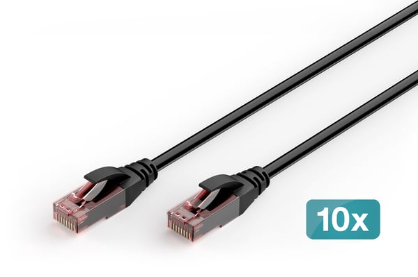 Digitus DK-1617-050-OD-10 verkkokaapeli Musta 5 m Cat6 U/UTP (UTP) Pyöreä