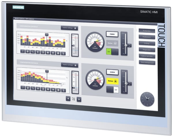 Siemens 6AV2124-0UC02-0AX1 touch-kontrolpanel 47 cm (18.5") 768 x 1366 pixel