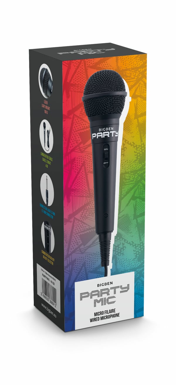 Bigben Interactive PARTYMIC mikrofoner Svart Karaokemikrofon