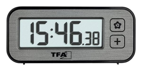 TFA-Dostmann 60.2039.10 vækkeur Quartz alarmur Sort, Grå