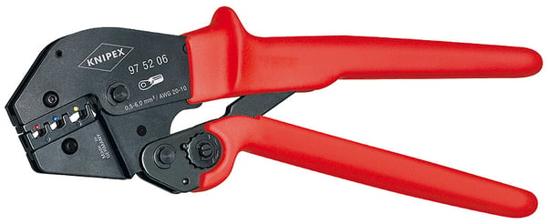 Miniatyrbillede 1 af 3: Knipex 97 52 06 kabelklipper Krympeværktøj Sort, Rød