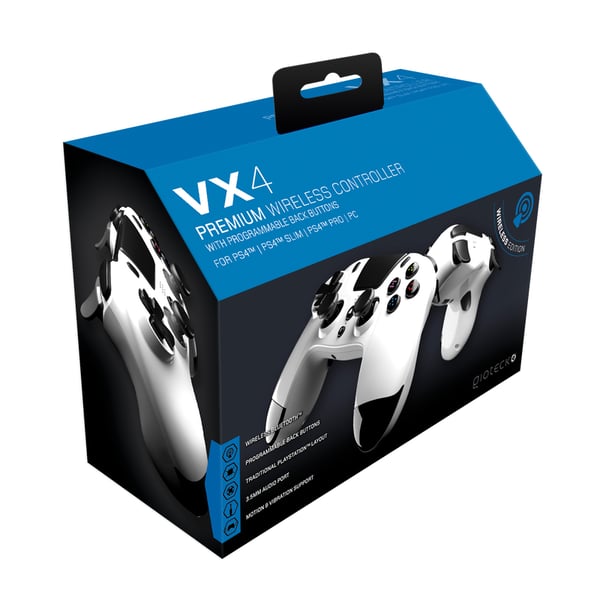 Miniatyrbillede 4 af 4: Gioteck VX4 Hvid Bluetooth Gamepad Analog/digital PC, PlayStation 4, PlayStation 5
