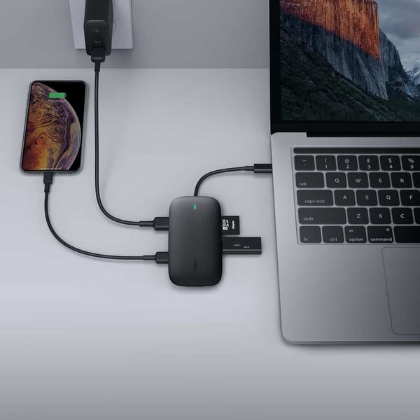 AUKEY CB-C71 kannettavien tietokoneiden telakka ja porttitoistin Musta