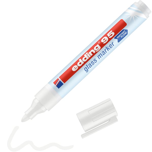Edding 95 Glass speedmarker 1 stk Projektilspids Hvid