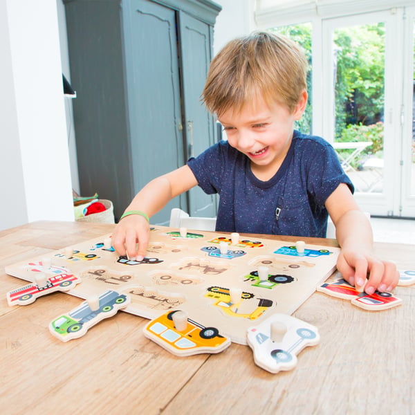 Miniatyrbillede 3 af 3: New Classic Toys 10536 puslespil Kontur puslespil 18 stk Køretøjer