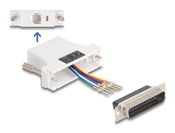 Miniatyrbillede 1 af 2: DeLOCK 67093 kabel kønsskifter D-Sub 25 RJ12 Sort
