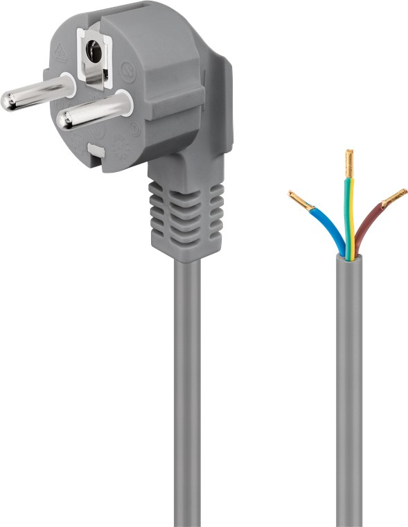 Miniatyrbillede 1 af 3: Goobay 93975 el-ledning Grå 1,5 m Strømstik type F
