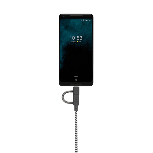 Native Union Belt USB-kabel USB 2.0 2 m USB A USB C/Micro-USB B/Lightning Sort, Hvid