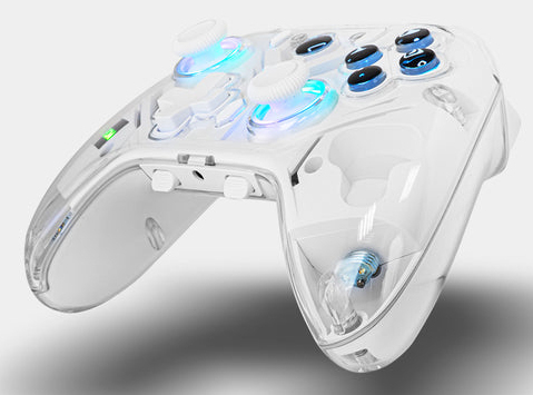 Krom NXKROMKRYSTAL spelkonsoler Transparent, Vit Bluetooth/USB Spelplatta Analog / Digital Android, Nintendo Switch, Nintendo Switch 2, PC, iOS