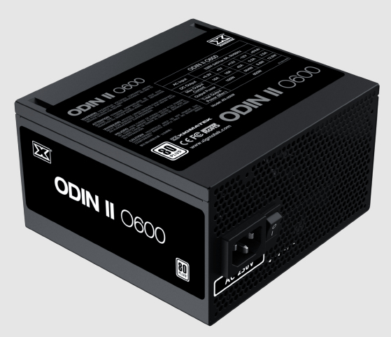 Miniatyrbild 2 av 3: Xigmatek Odin II strömförsörjningsenheter 600 W 20+4 pin ATX ATX Svart