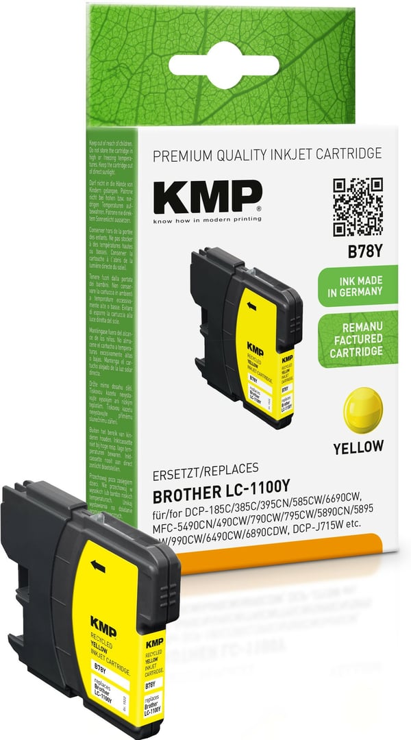 KMP B78Y bläckpatroner 1 styck Kompatibel Gul