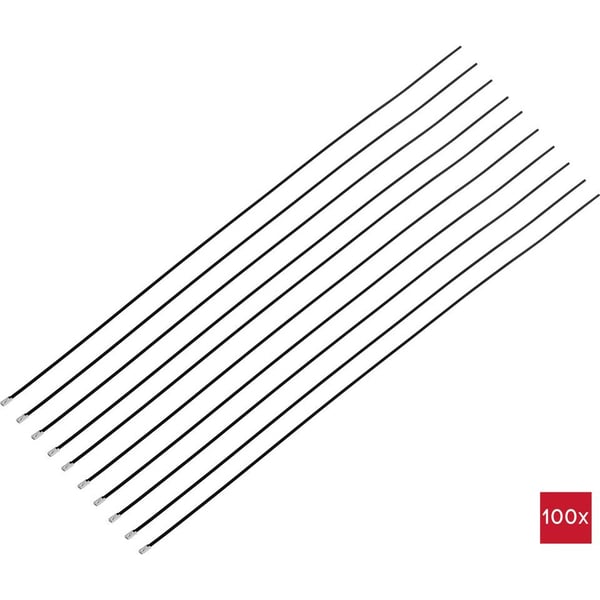 TRU COMPONENTS TC-12647604 kabelsamler Stige kabelbinder Rustfrit stål Sort, Rustfrit stål 100 stk
