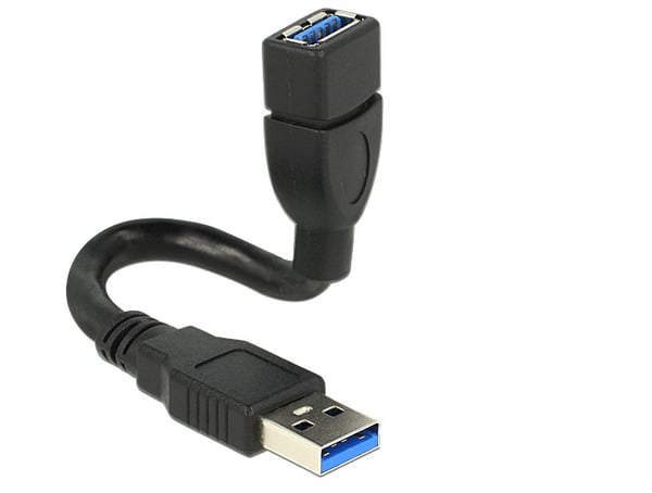 Miniatyrbillede 1 af 4: DeLOCK 0.15m 2xUSB3.0-A USB-kabel USB 3.2 Gen 1 (3.1 Gen 1) 0,15 m USB A 5 Gbit/sek. Sort