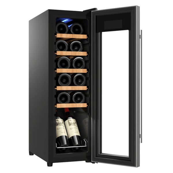 Cecotec Bolero GrandSommelier 1250 Vinkylare med kompressor Fristående Svart, Rostfritt stål 12 flaska/flaskor