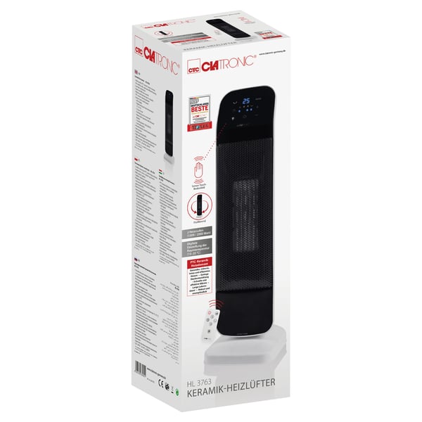 Clatronic HL 3763 inomhus Svart, Vit 2000 W Elektrisk värmefläkt