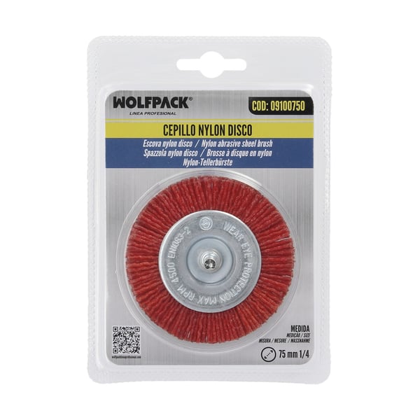 Miniatyrbild 3 av 5: Wolfpack Cepillo Nylon Disco Ø 75 mm. 1/4'.