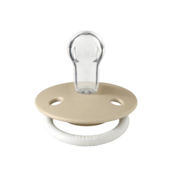 Bibs De Lux GLOW Nat baby sut Rund Silikone Vanilje farve, Lyserød