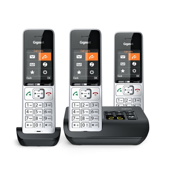 Miniatyrbillede 1 af 20: Gigaset COMFORT 500A Trio Analog/DECT-telefon Nummervisning Sort, Sølv