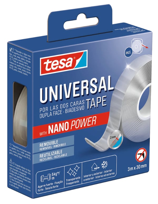 Miniatyrbild 1 av 9: TESA Nano Power 3 m Monteringstejp