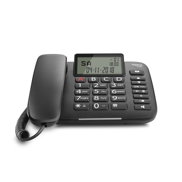 Miniatyrbild 5 av 8: Gigaset DL380 Analog telefon Namn och uppringnings-ID Svart