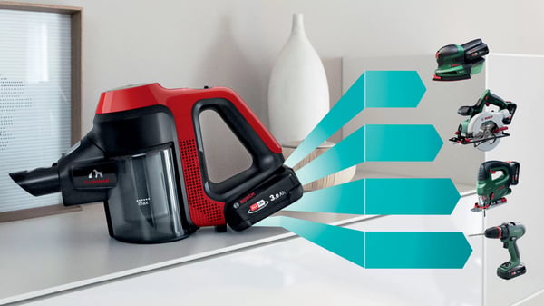 Miniatyrbillede 5 af 26: Bosch BCS711PET stav støvsuger & elektrisk kost Stick vakuum Batteri Dry Poseløs 0,3 L Sort, Rød 3 At