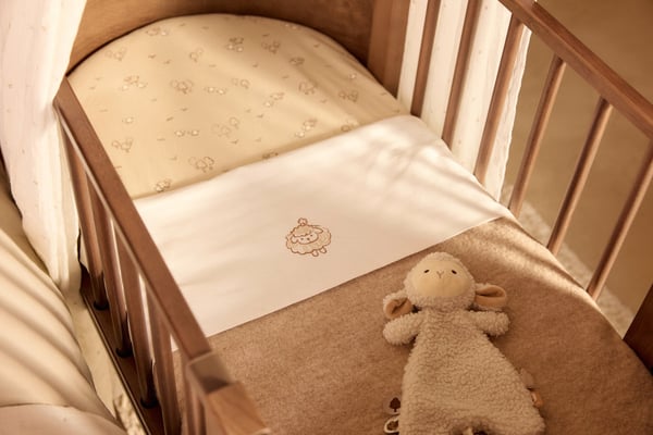Jollein Jersey 75 x 150 cm Bomuld Beige Monteret krybbeark