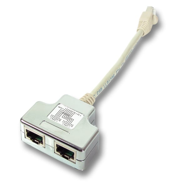 EFB Elektronik K5125.015 kabelomvandlare (hane/hona) RJ-45 2 x RJ-45 Vit