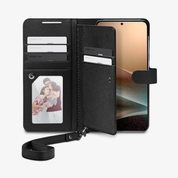 Spigen Wallet S mobiltelefon etui 17 cm (6.7") Tegnebogsetui Sort