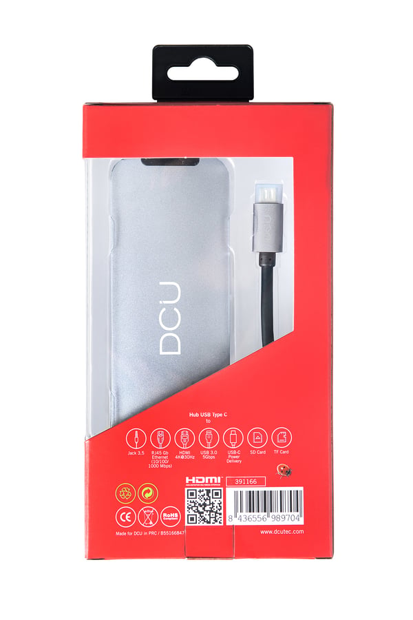 DCU Advance Tecnologic 391166 gränssnittshubbar USB Type-C 1000 Mbit/s Grå