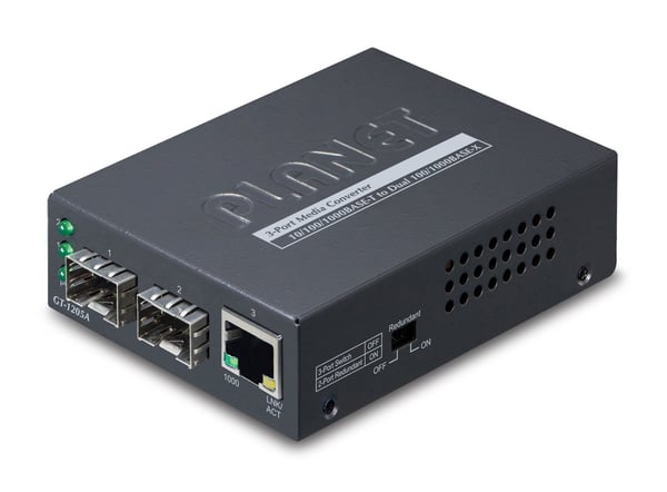 PLANET GT-1205A verkon mediamuunnin 1000 Mbit/s Musta