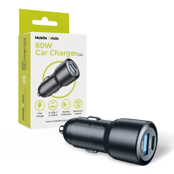 Miniatyrbillede 7 af 12: Mobile Origin FRL-CCH60W-01 oplader til mobil enhed Universel Sort Cigartænder Hurtig opladning Automatisk
