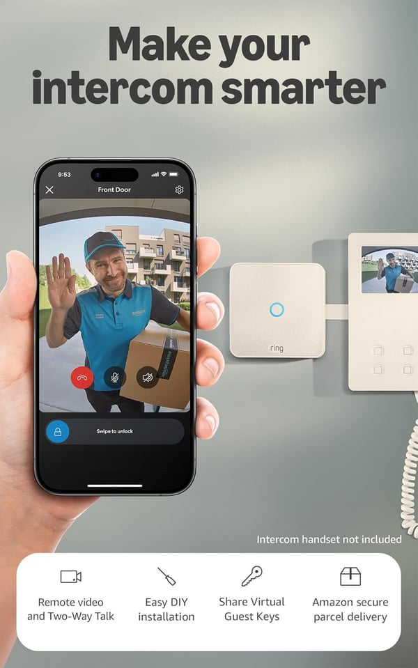Miniatyrbillede 2 af 9: Amazon Ring Intercom Video video samtalesystem Hvid