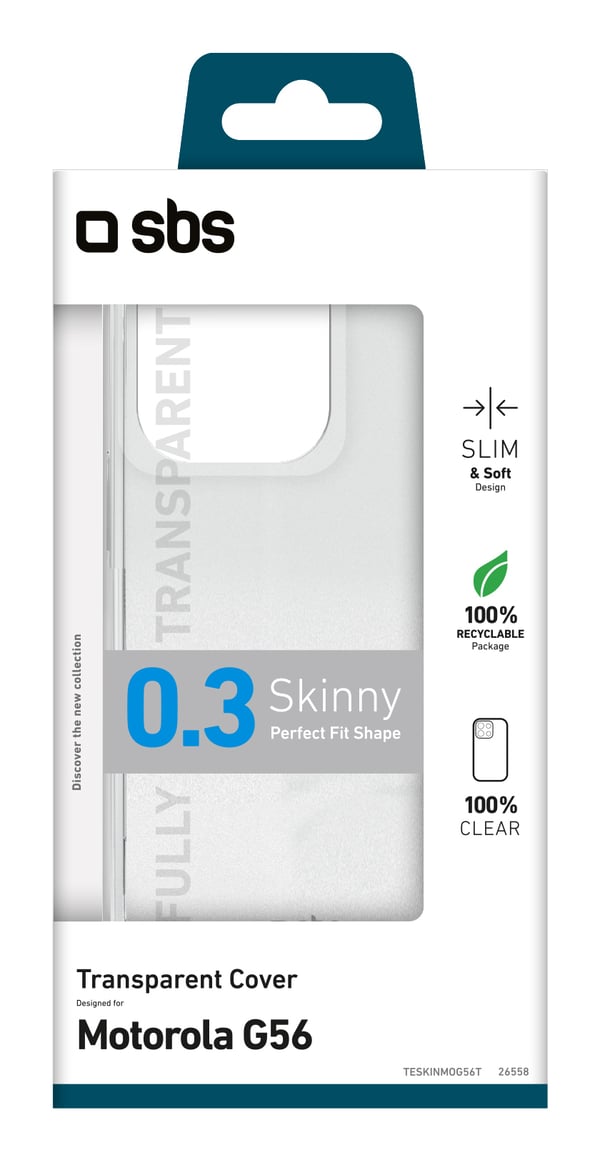 SBS Skinny mobiltelefon etui 17,1 cm (6.72") Cover Transparent