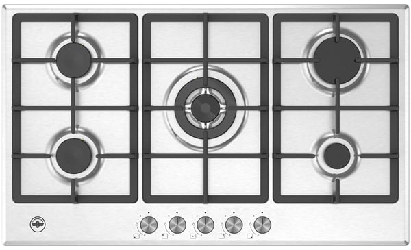Miniatyrbild 1 av 7: Bertazzoni La Germania P905CLAGXV spishällar Rostfritt stål Inbyggd 90 cm Gas 5 zone(s)