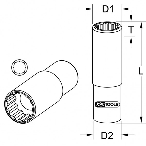 Miniatyrbillede 2 af 2: KS Tools 917.1267 stiksæt Sokkel