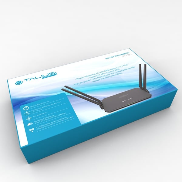 TALIUS RT-1200 trådløs router Hurtigt ethernet Dual-band (2,4 GHz / 5 GHz) Sort