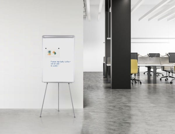 Q-CONNECT KF37001 flipover-stativ Fritstående Aluminium, Hvid