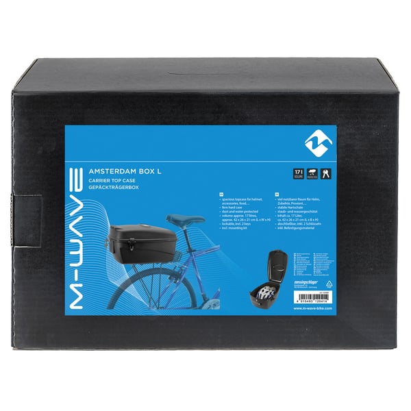 Miniatyrbild 3 av 4: M-Wave Amsterdam Box L Bak Cykelväska för pakethållare 17 l Plast Svart