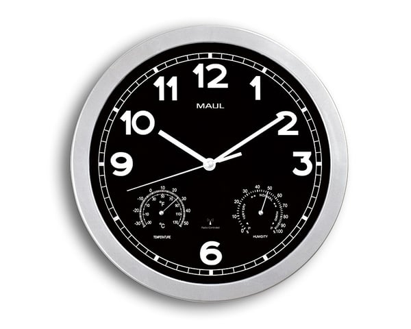 MAUL 9059095 vägg- och bordsklocka Circel Svart, Silver
