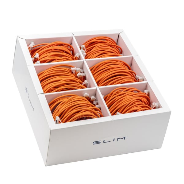 Miniatyrbillede 3 af 4: SLIM Patchcords SLIM-LS-K6A 0.5 OR 90 netværkskabel Orange 0,5 m Cat6a U/FTP (STP)