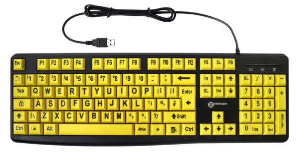 Geemarc Telecom 3521350020762 tastatur Universel USB QWERTY Sort, Gul