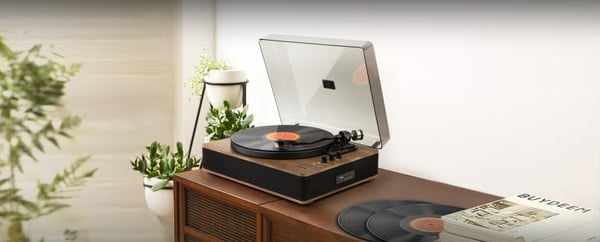 Muse MT-107 BTO pladespiller Sort, Grå, Træ Automatisk